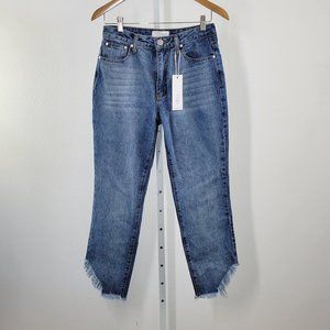 TOBI high waist frayed hem ankle jeans Sz 27 NEW